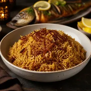 رز صيادية ذهبي بالبصل المكرمل والتوابل الشرقية