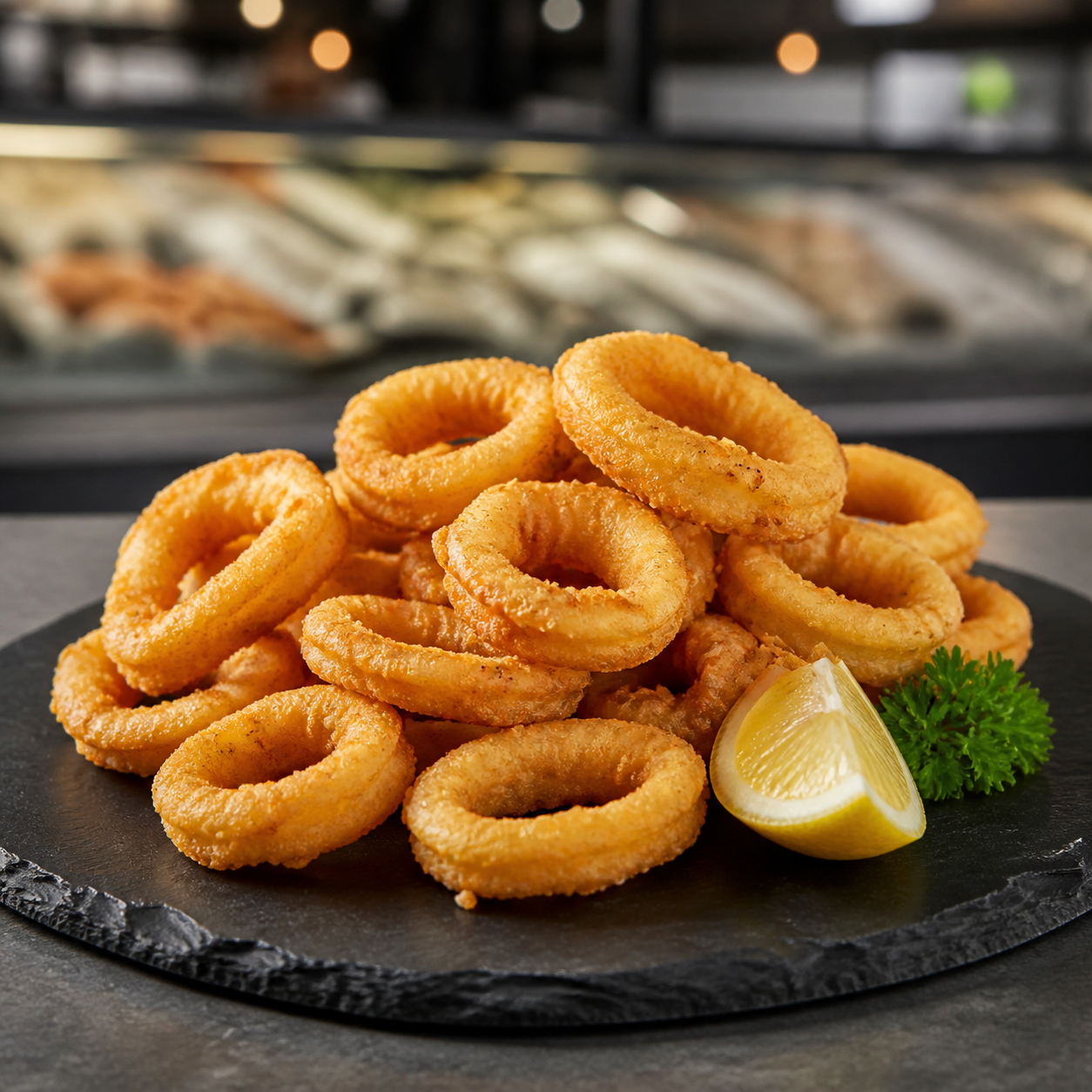 squid fried product سبيط مقلي طازج من Seven Mart