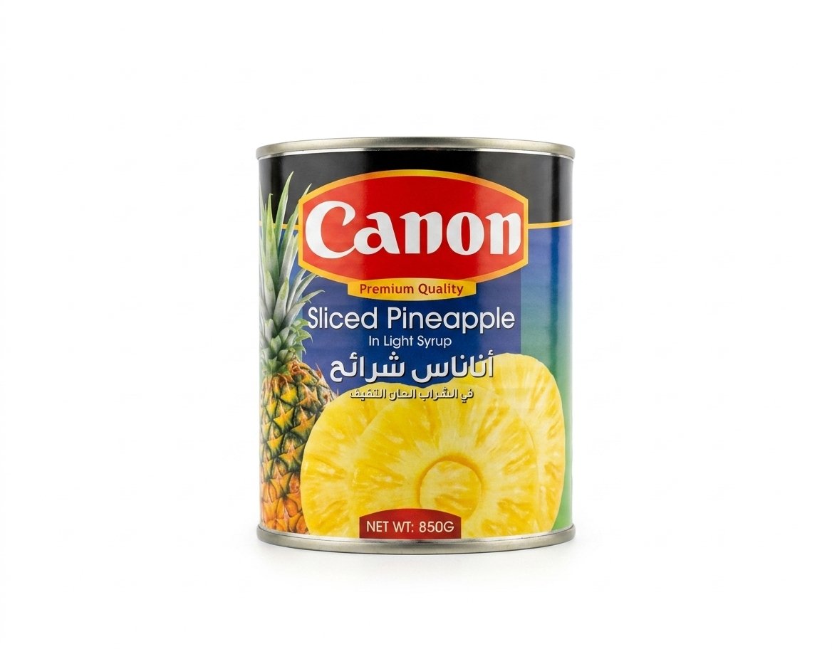 شرائح الاناناس canon | صيادين السمك علبة شرائح أناناس كانون 850 جرام في شراب خفيف متجر Seven Mart